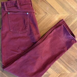 Vintage Wrangler 14MWZ Burgundy Jeans USA Made 15x34